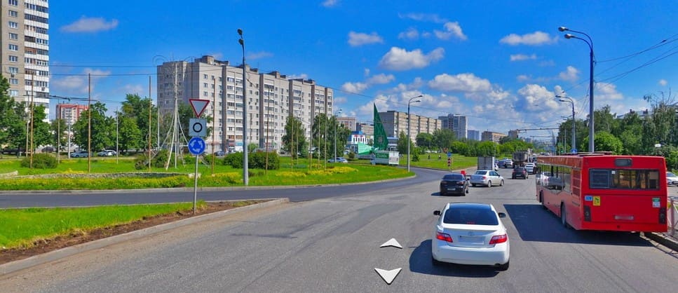 Схема движения на четырехполосной кольцевой развязке в Казани